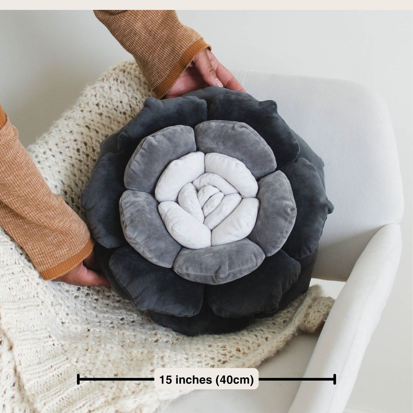 Charcoal Succulent Pillow